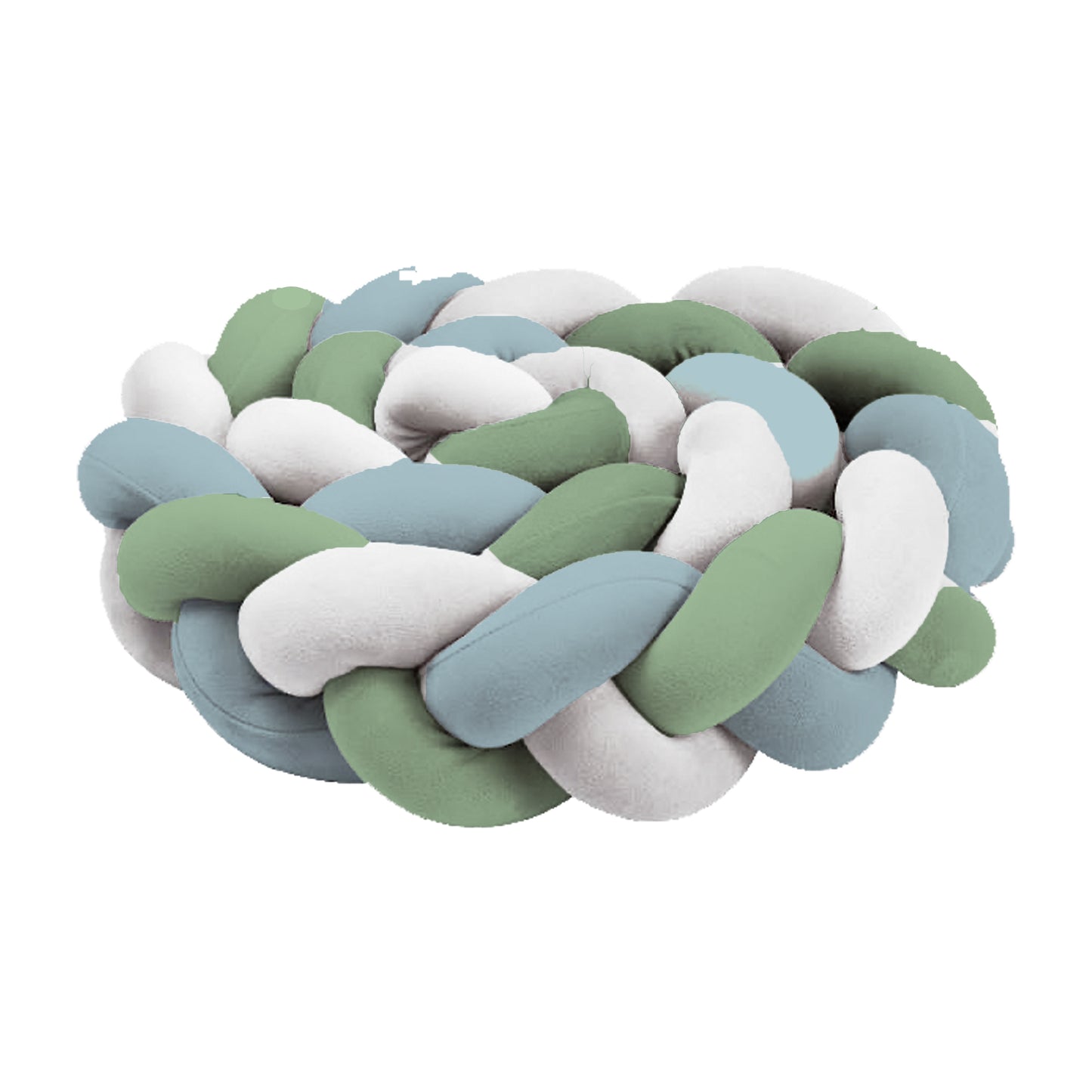 Pastel Green and Blue Braided Cot Bumper image 0