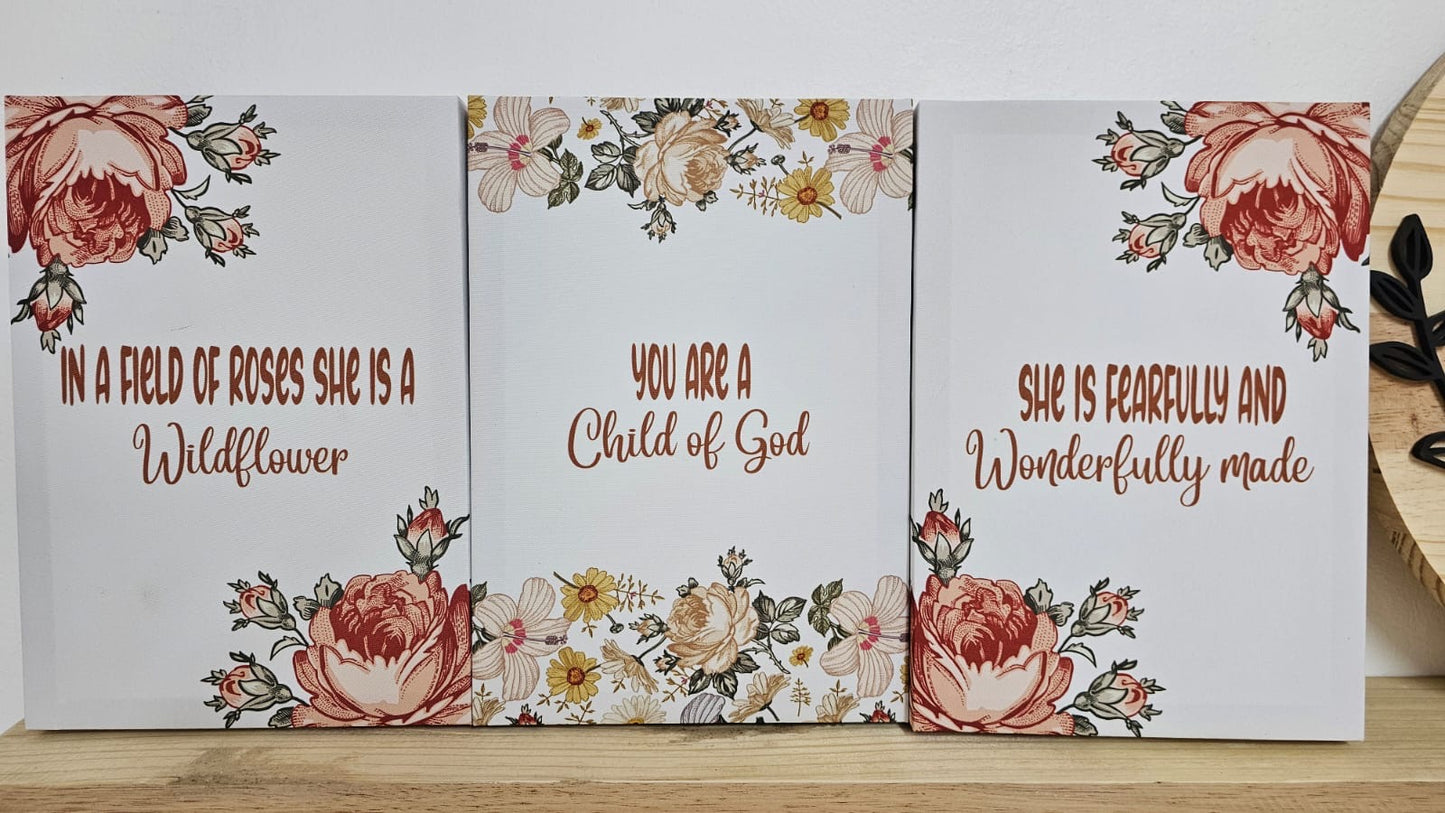 Vintage Boho Floral Canvas