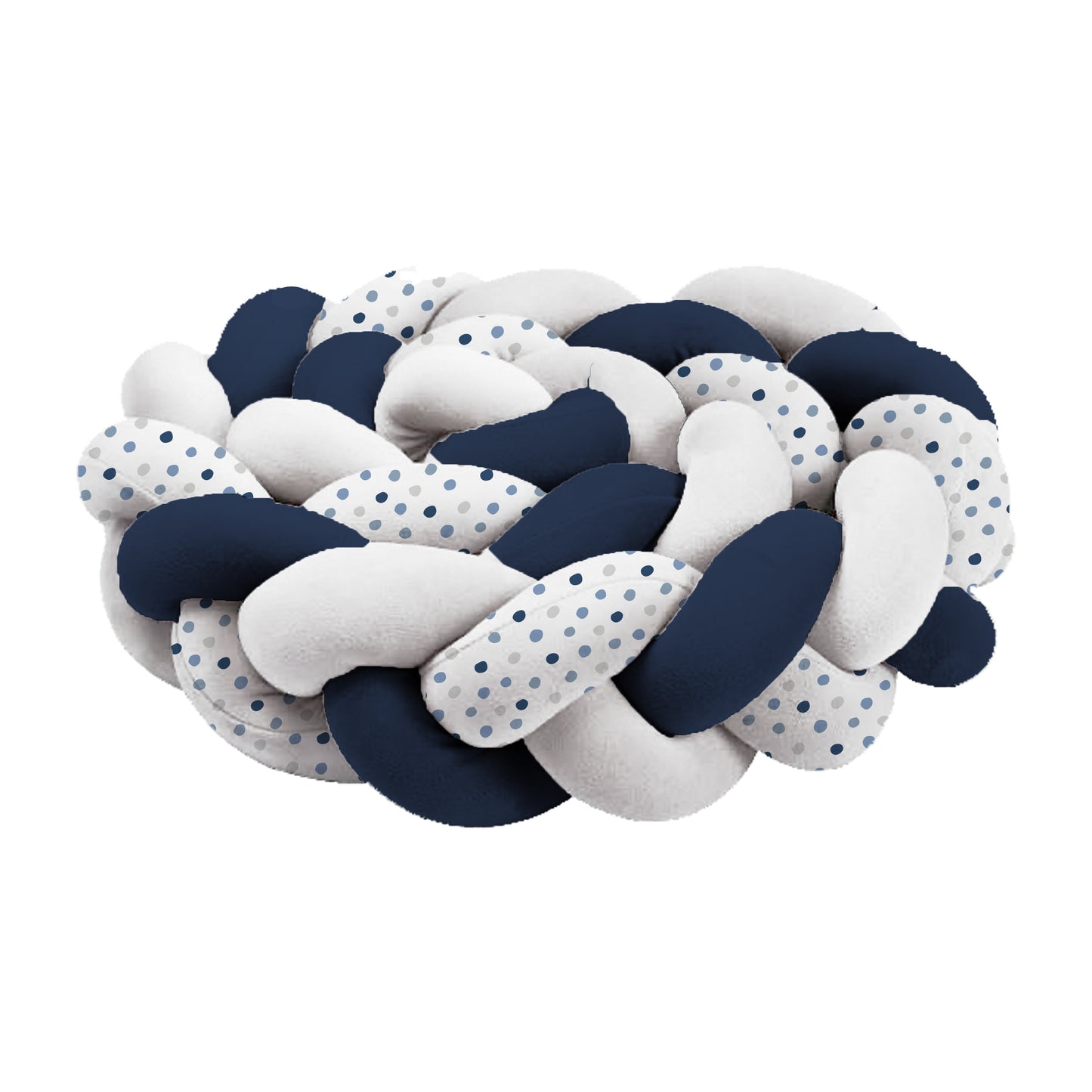 Navy Rainblue Braided Cot Bumper image 0