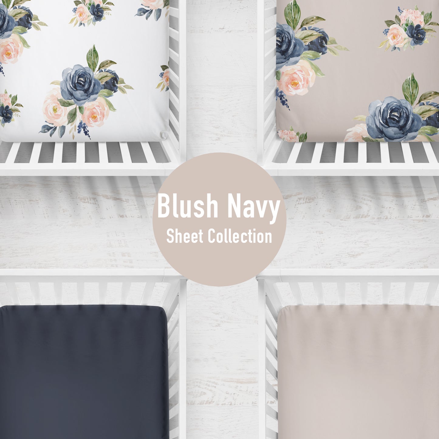 Blush and Navy Sheet Collection image 0