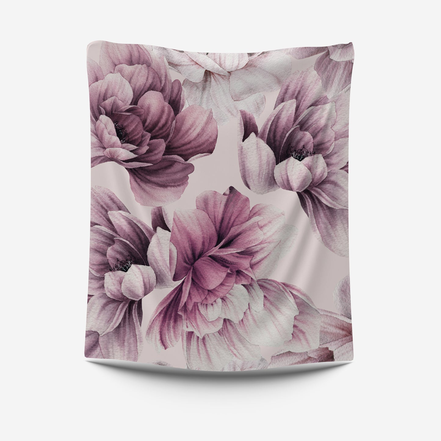 Mauve Peony Hedgehog Fleece Blanket 2 image 0
