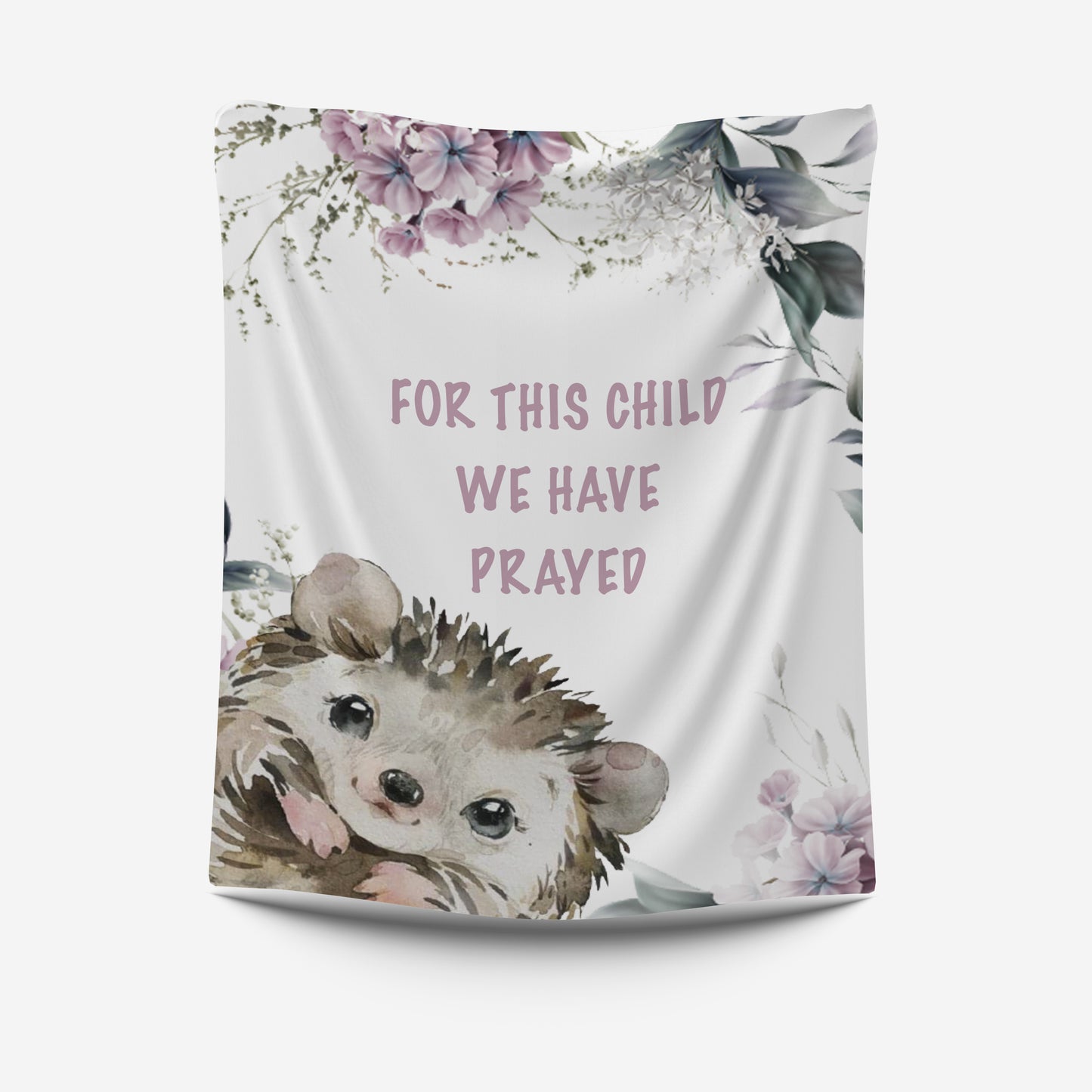 Mauve Peony Hedgehog Fleece Blanket image 0