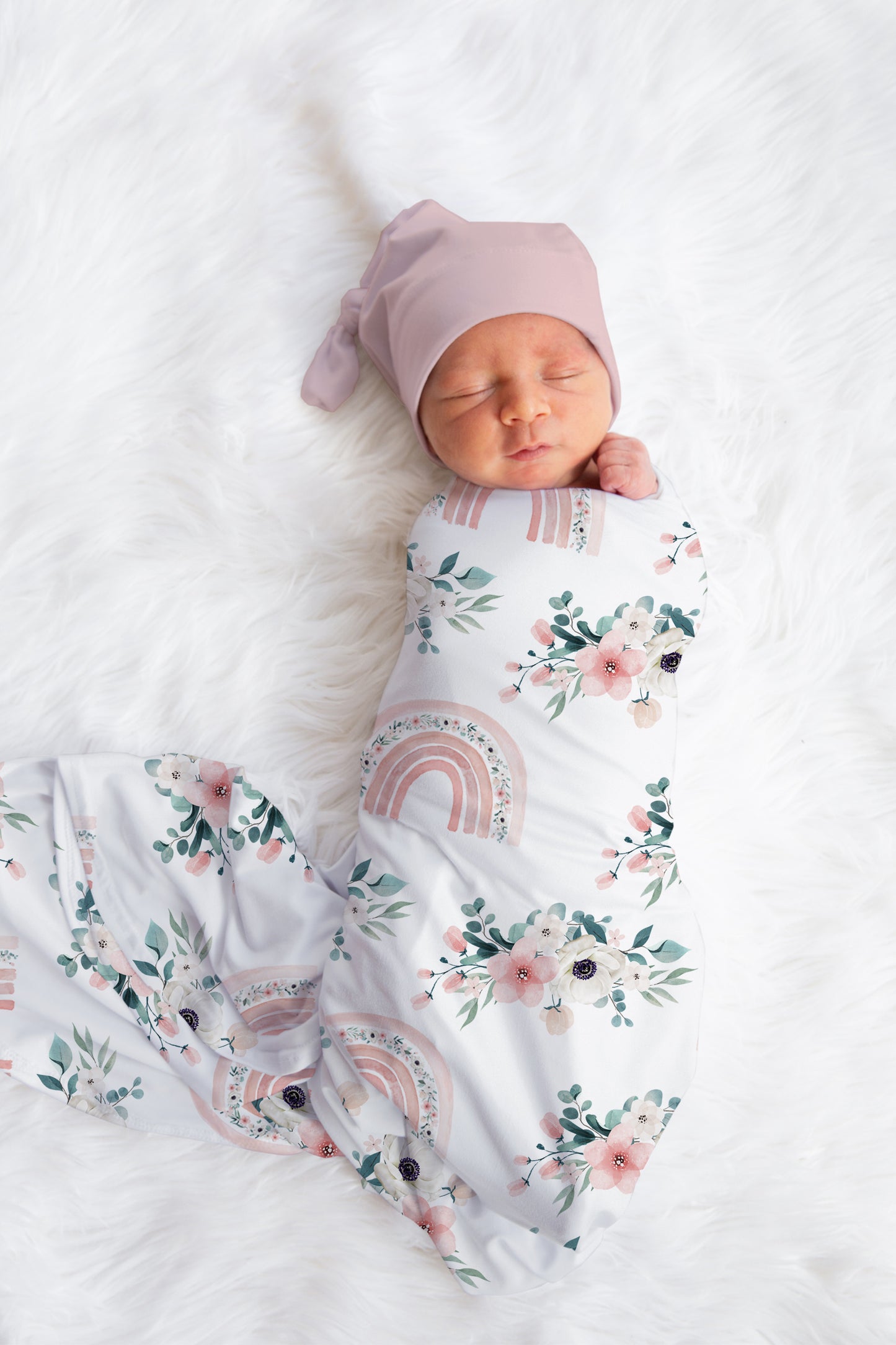 Rainbow Floral Swaddle image 1