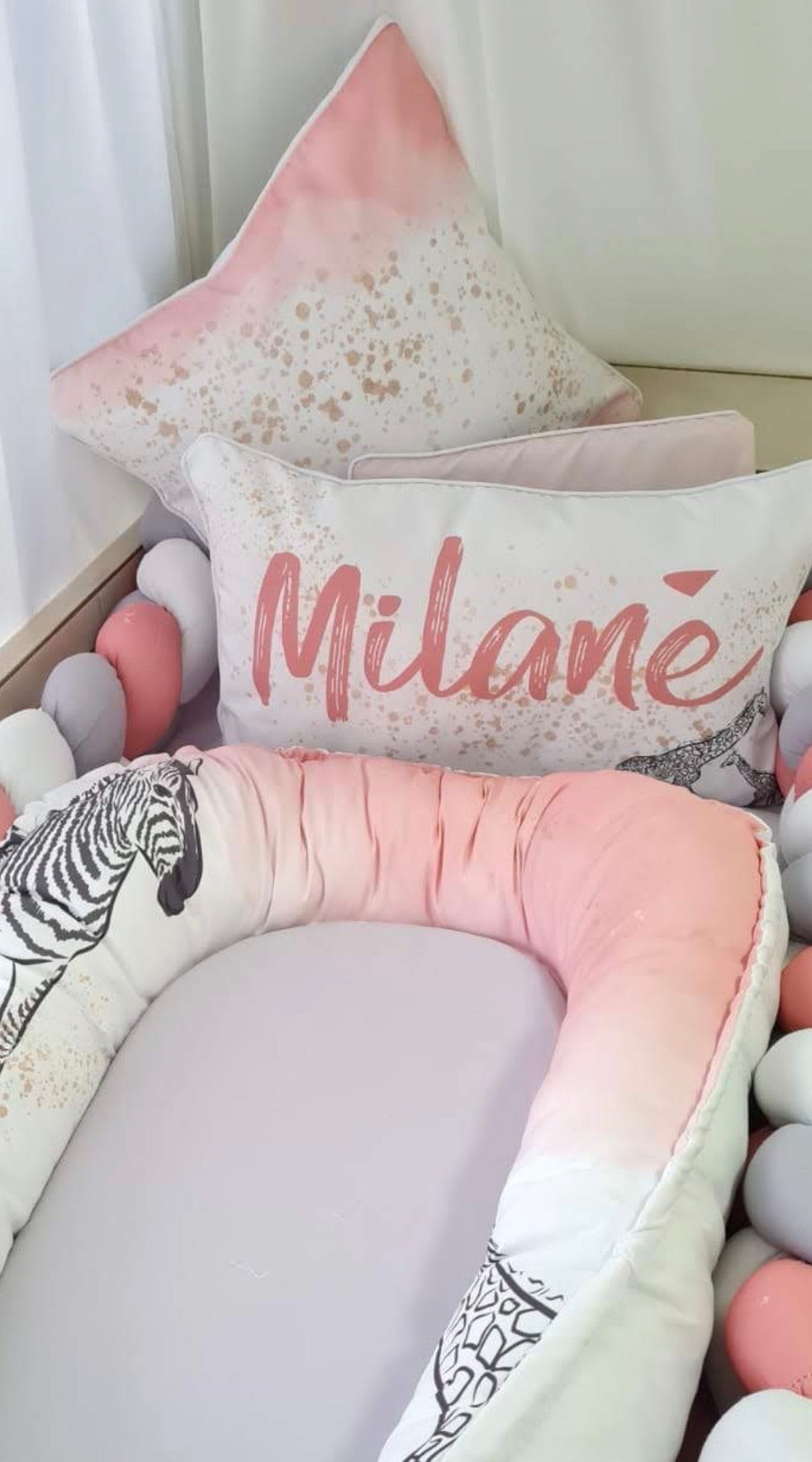 pink safari baby bedding 