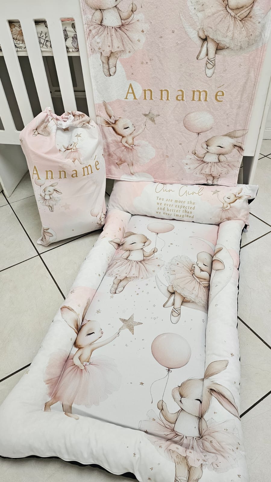 toddler nap pad with draw-sting bag and fleece blanket 