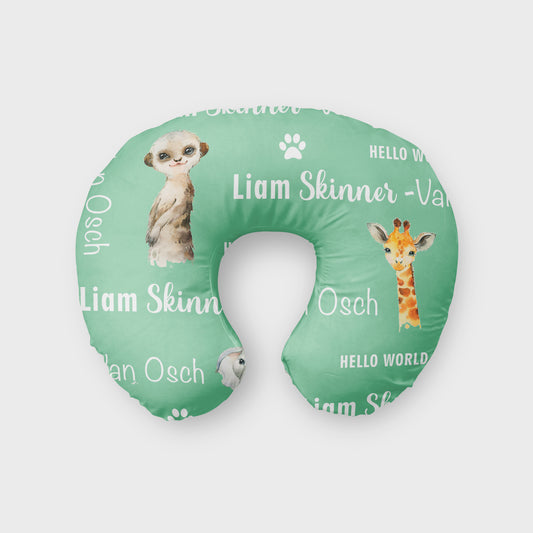 Personalised Pastel Jungle Safari Boppy Pillow image 0