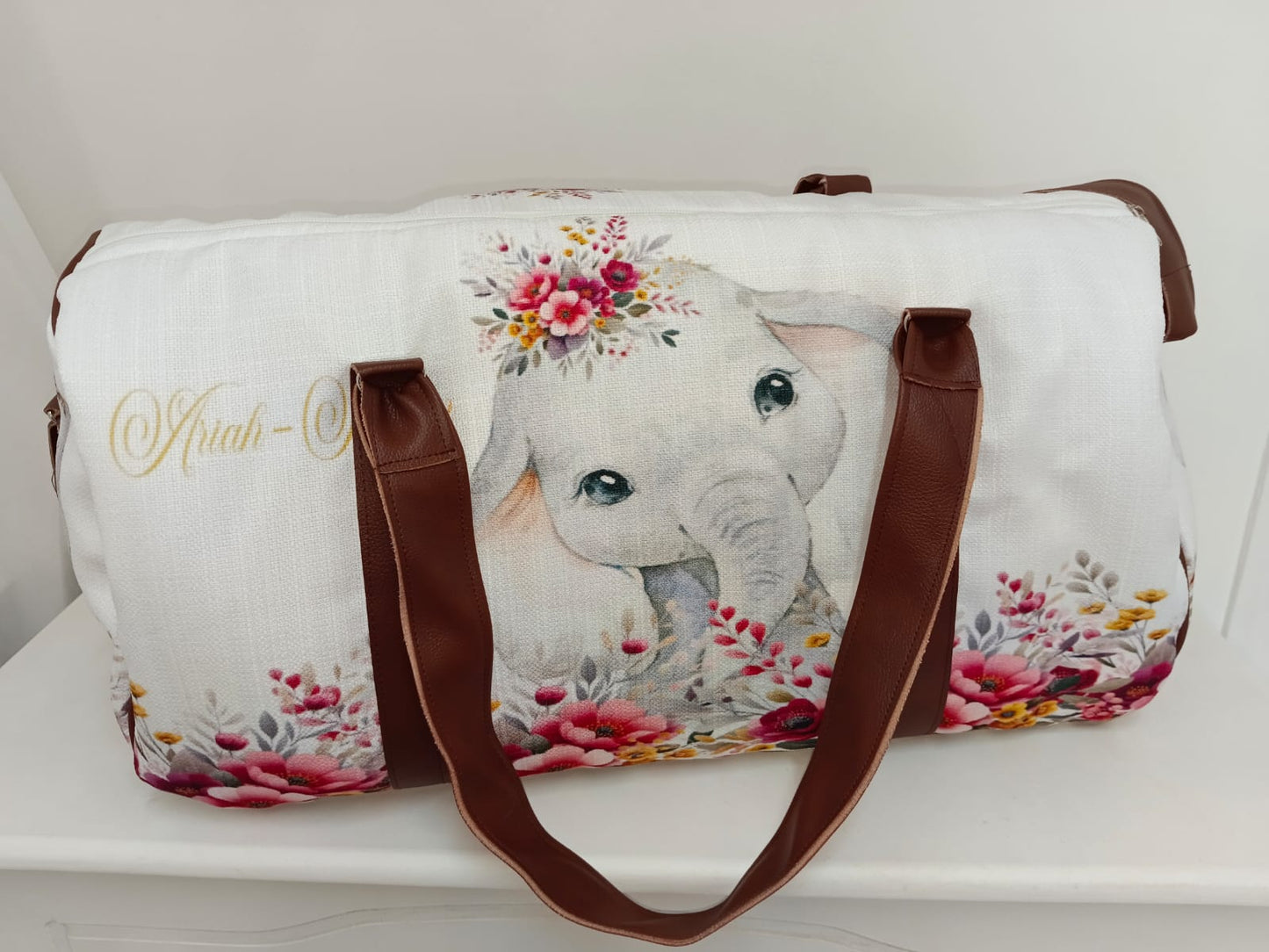 Mustard and Mauve Elephant Hospital Bag