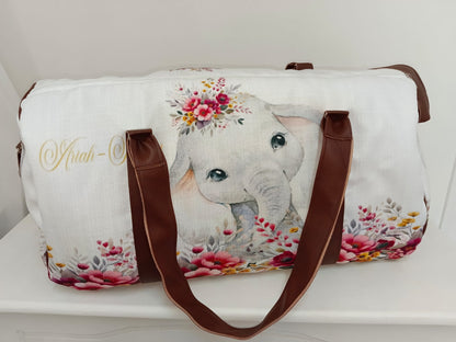 Mustard and Mauve Elephant Hospital Bag
