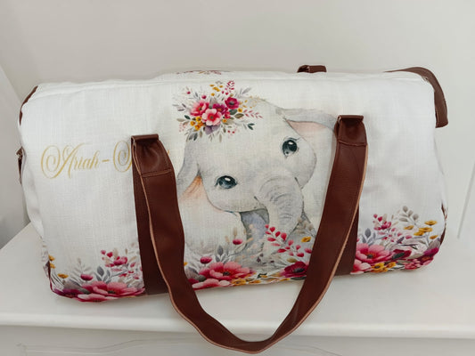 Mustard and Mauve Elephant Hospital Bag