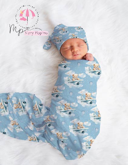 Teddy in Flight Swaddle Set image 0