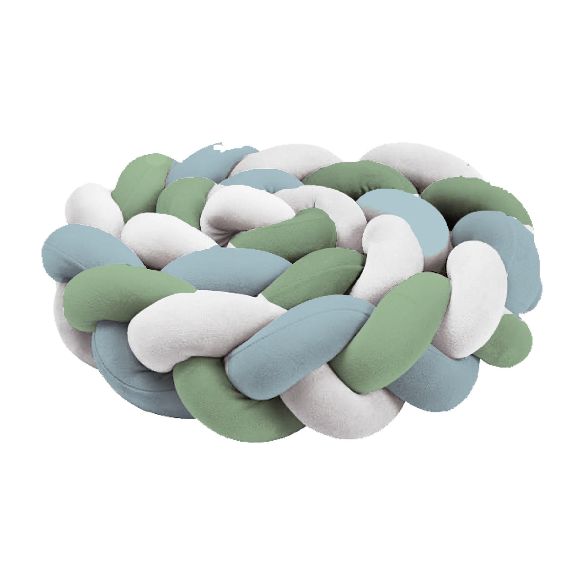 Pastel Green and Blue Braided Cot Bumper image 0