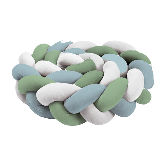 Pastel Green and Blue Braided Cot Bumper image 0