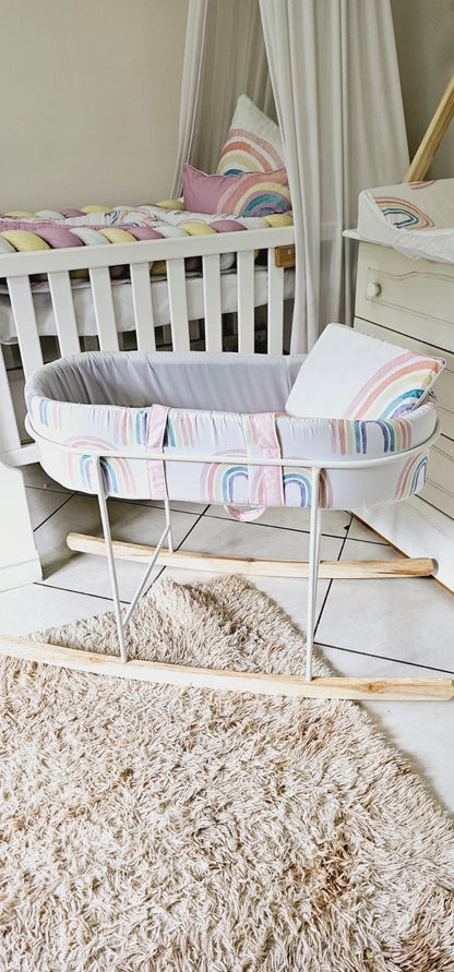 Pastel Boho Rainbow Carry Cot