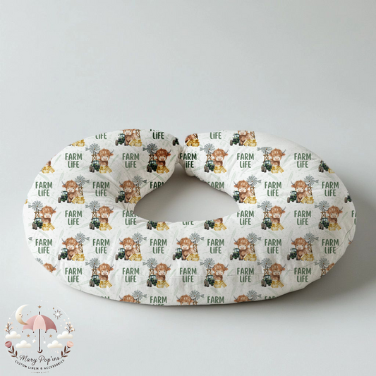 Highlands Cow Green Collection Boppy Pillow image 0