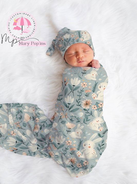 Blue Lily Bunny Swaddle image 0