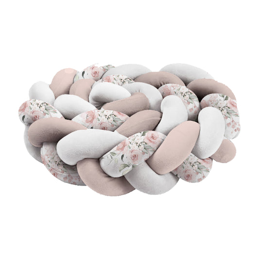 Pink Sleepy Sheep Braided Cot Bumper image 0