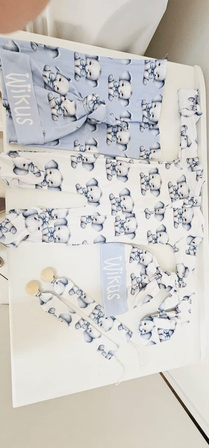 Elephant Blue Bow