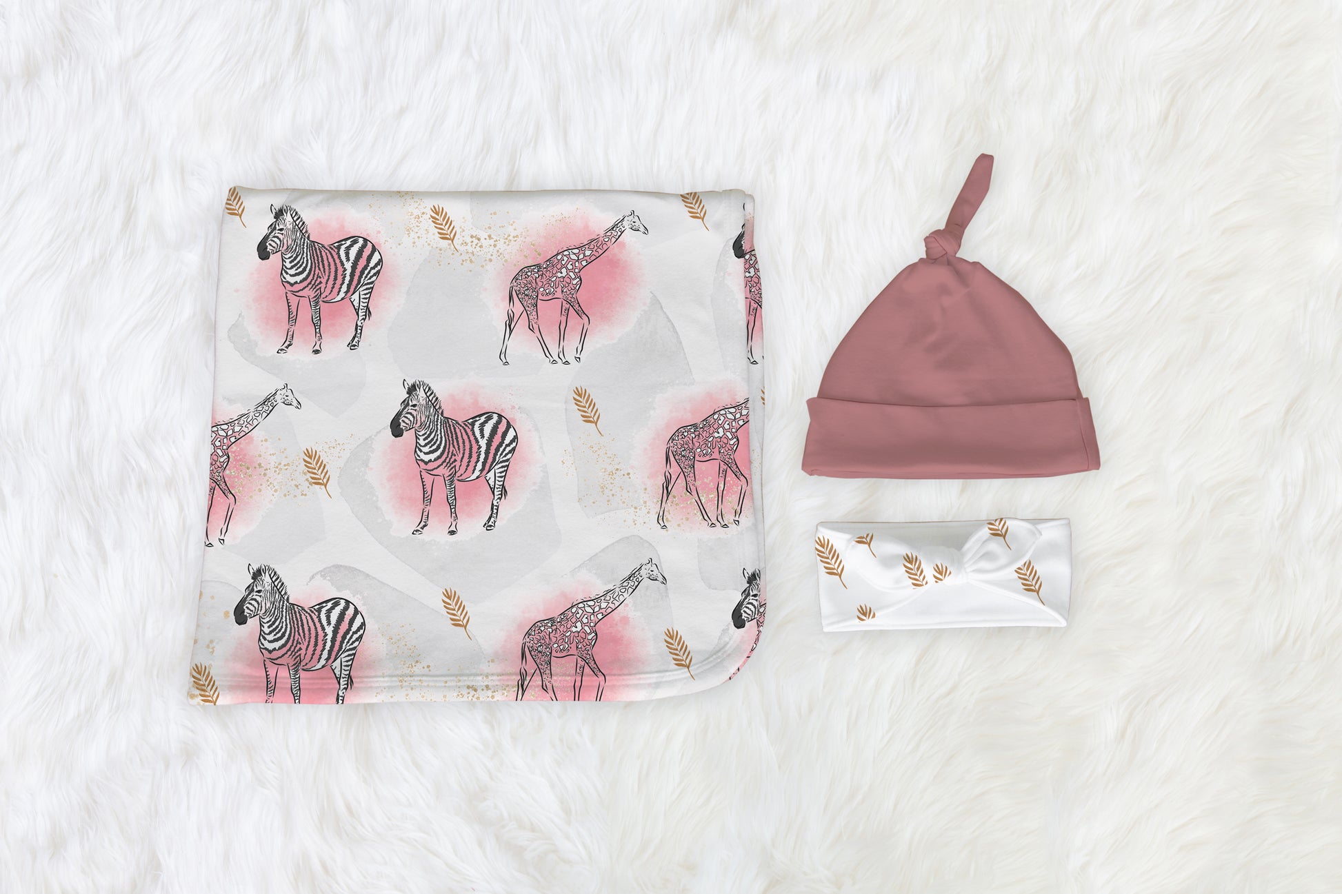Blush Baby Safari Swaddle Set image 0