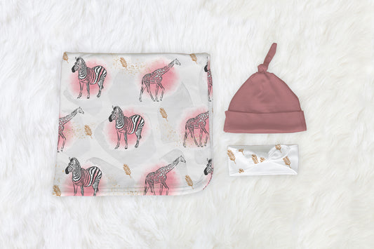 Blush Baby Safari Swaddle Set image 0