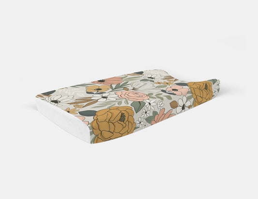 Vintage Poppy Changing Mat Cover image 0
