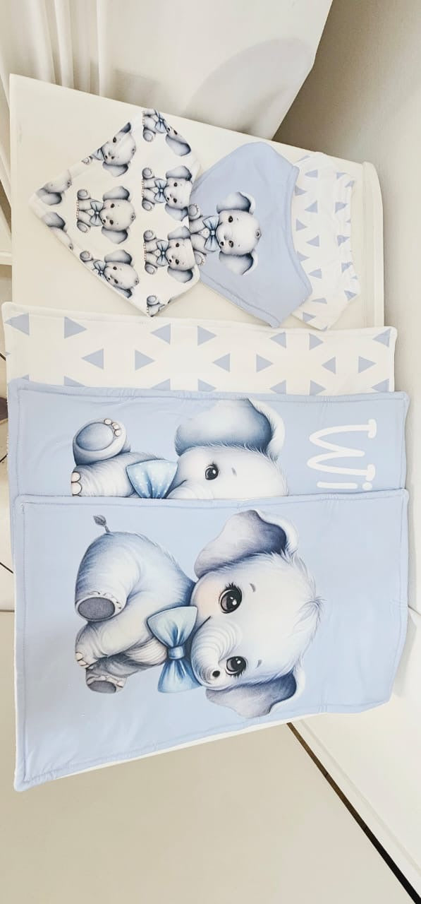 Elephant Blue Bow