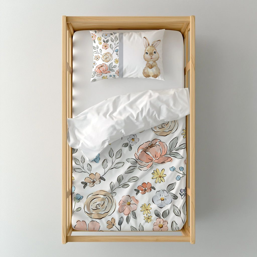 Subtle Blooms Cot Duvet Cover image 0