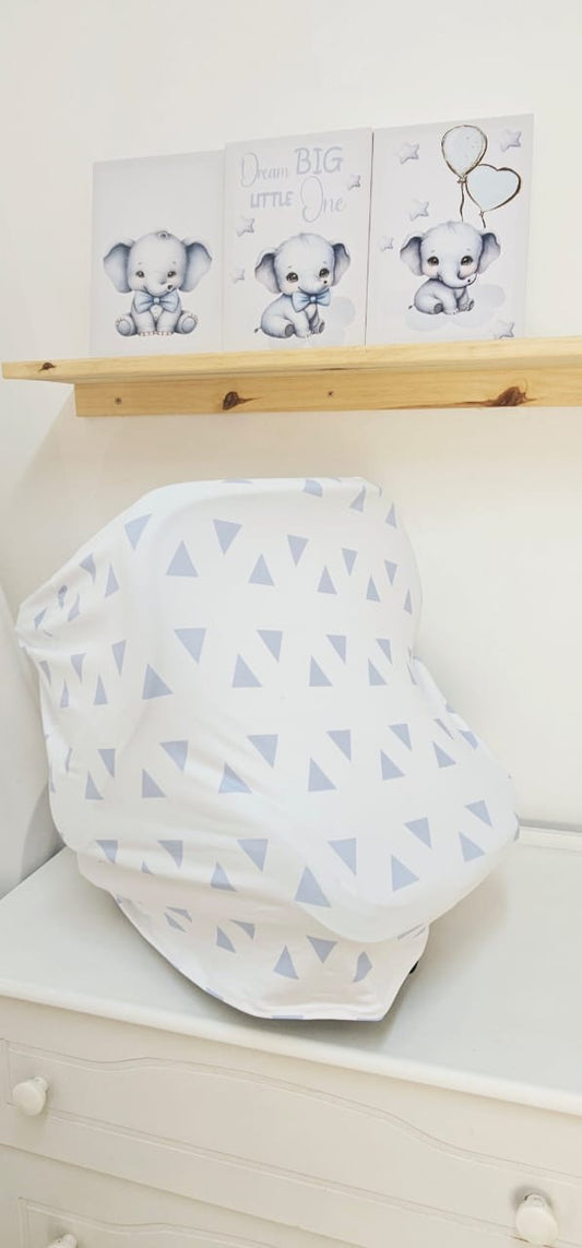 Blue Triangle Car Chair Cover