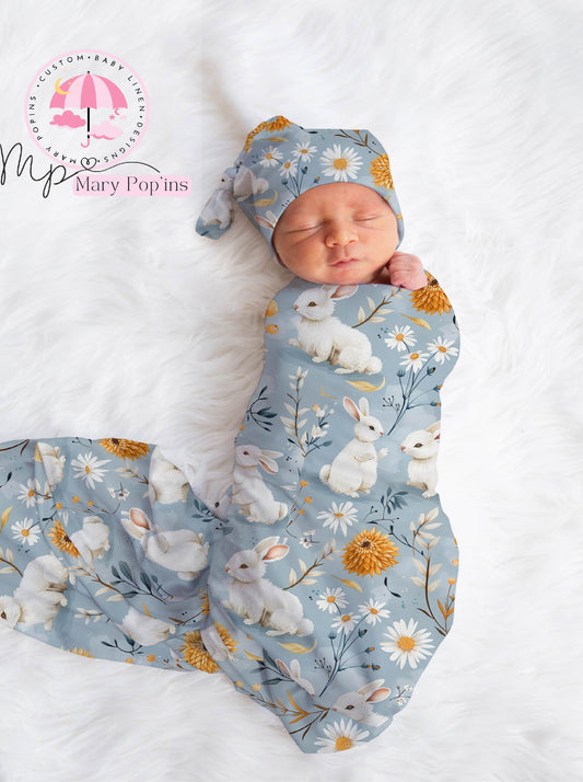 Daisy Blue Bunny Swaddle image 0