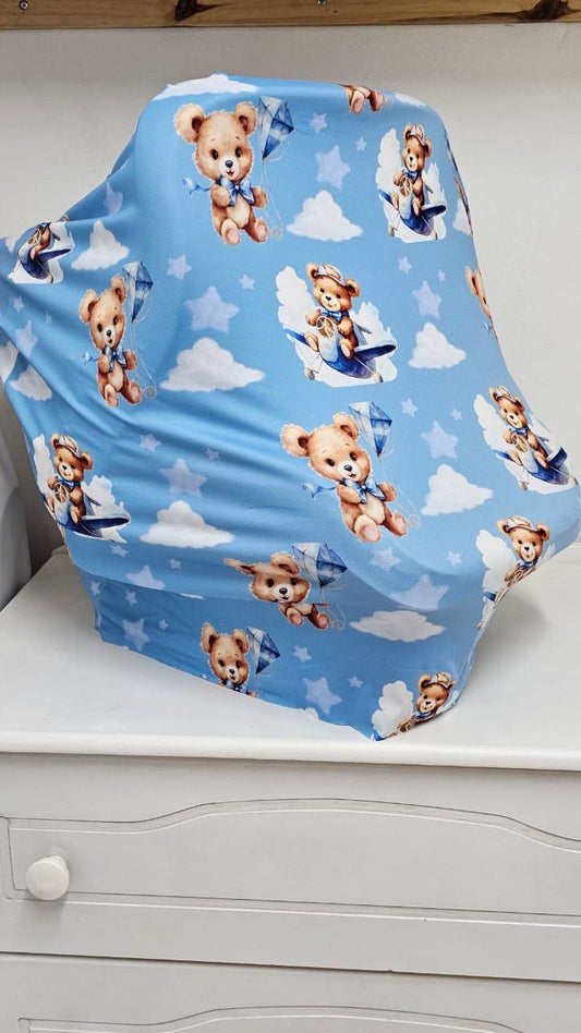 Bold and Blue Bear Car Chair Cover