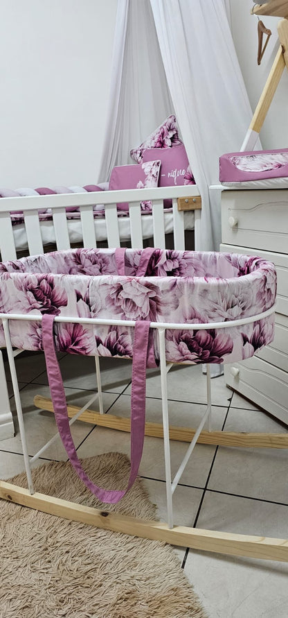 Mauve Peony Carry Cot