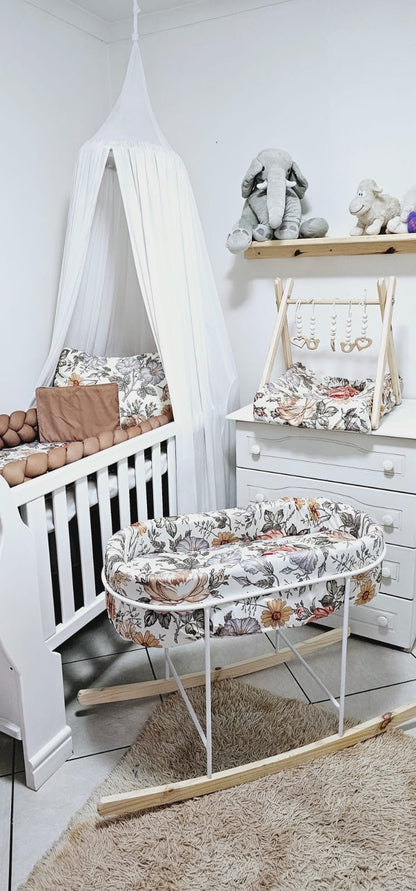 Vintage boho Floral Carry Cot