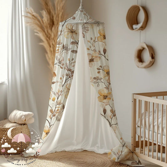 Serene Vanilla Blossom Collection Cot Canopy image 0