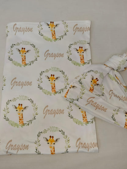 Leafy Green Giraffe Swaddle