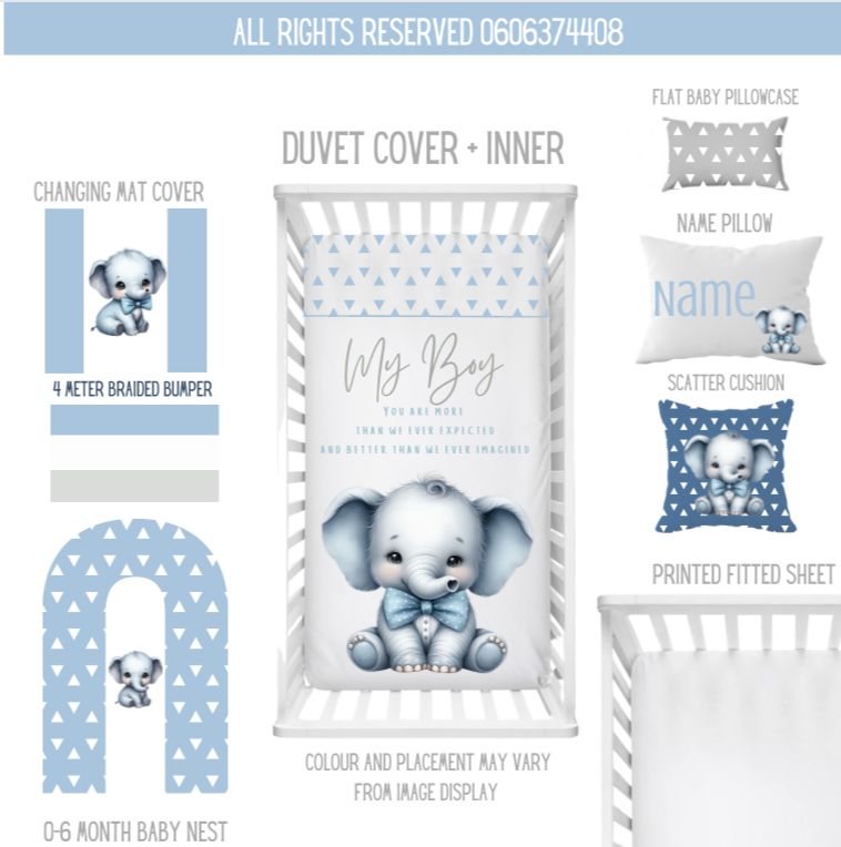 Elephant Blue Bow image 0