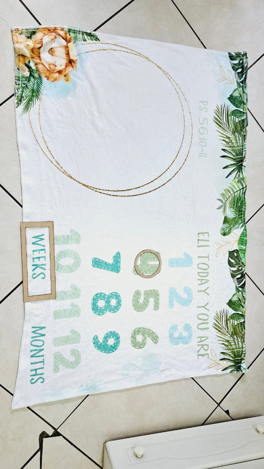 Wild Lion Milestone Blanket