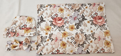 Vintage Floral Swaddle Set