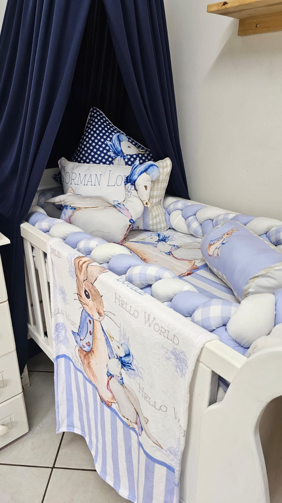 Navy Blue Cot Canopy