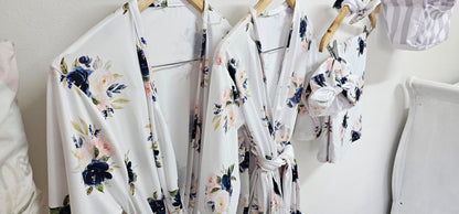 Blush And Navy Floral Swaddle