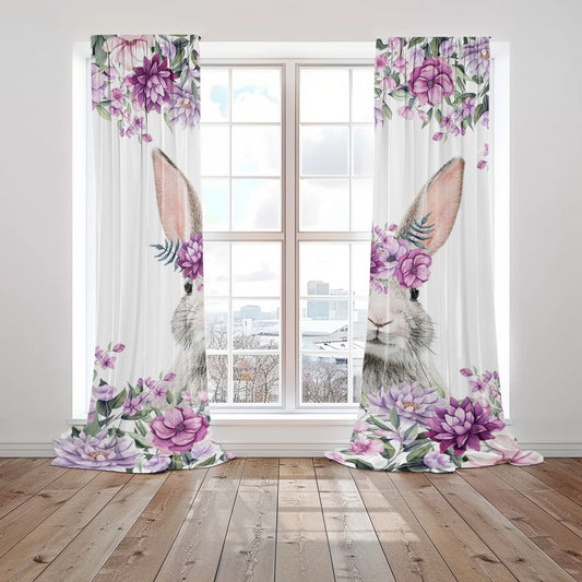 Lavender Fields Bunny Curtains