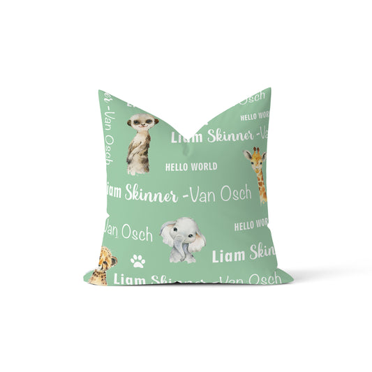 Pastel Jungle Safari Personalised Pillow image 0