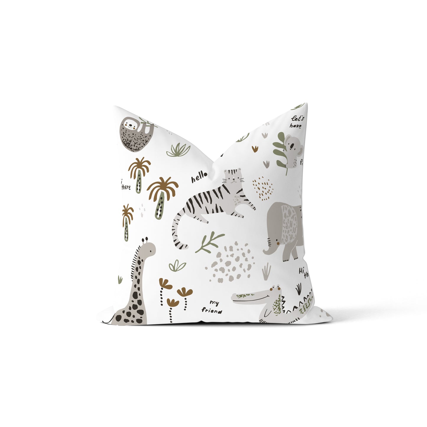 Jungle Boho White Pillow image 0