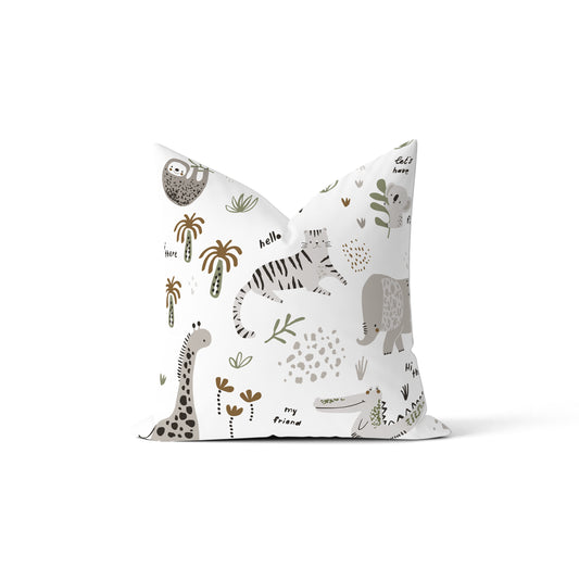 Jungle Boho White Pillow image 0