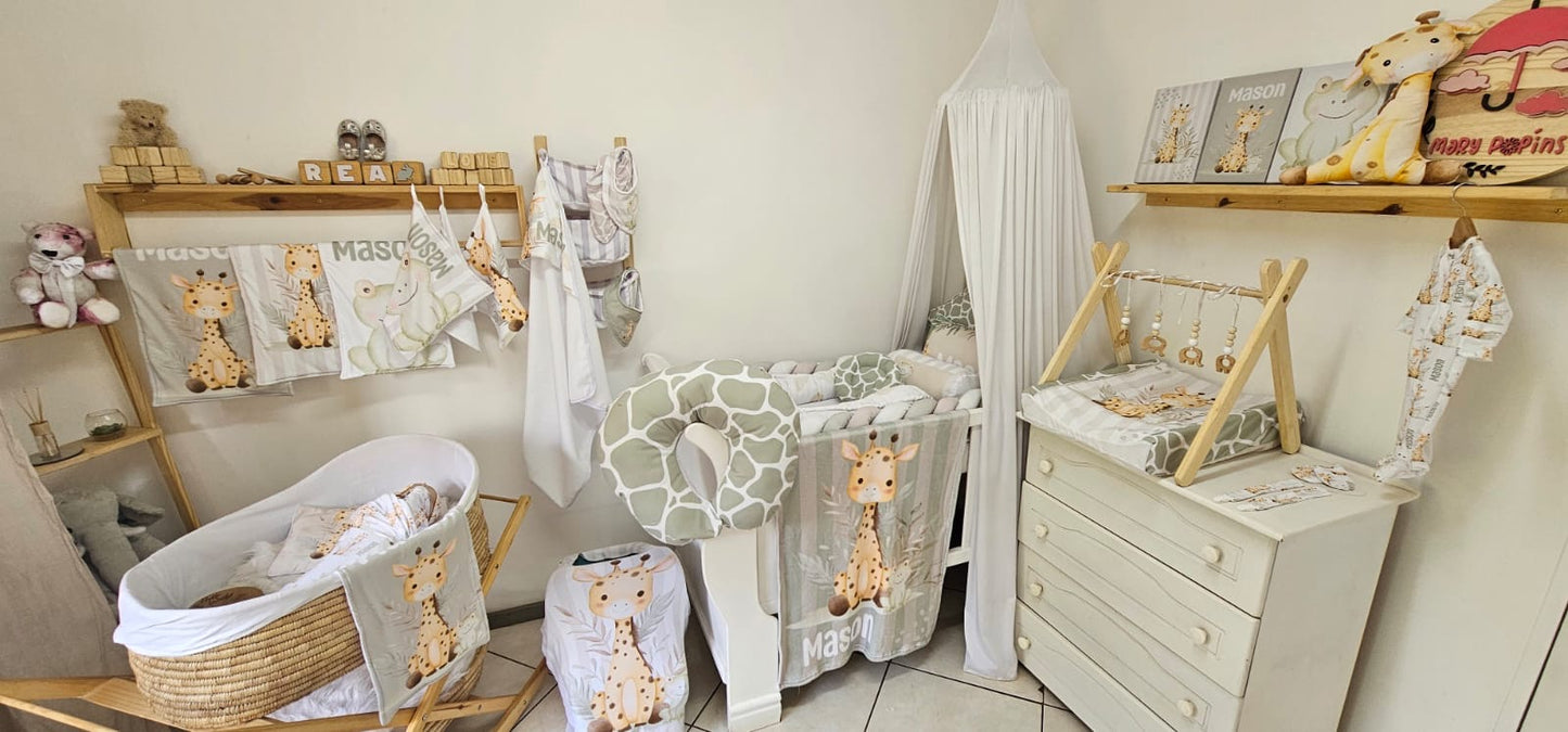 Soft Sage Giraffe Fleece Blanket