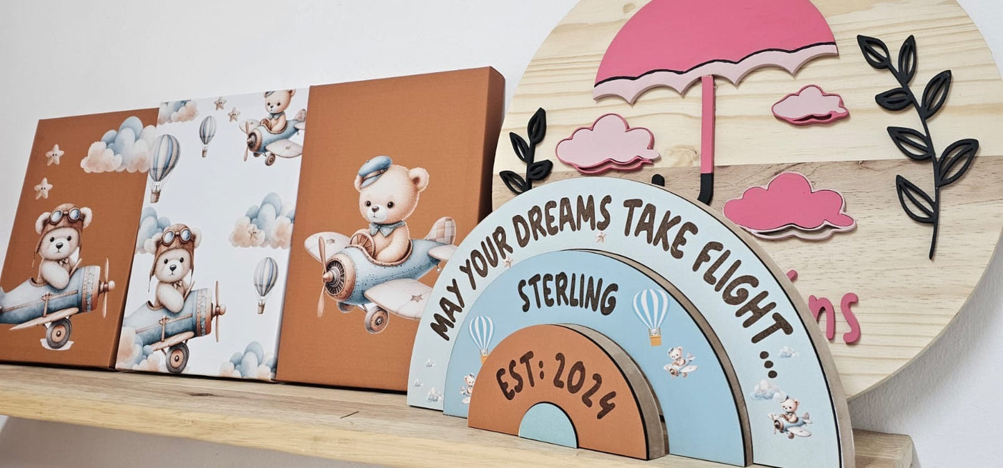 Vanilla Skies Aviation (Aeroplane Bear) Canvas