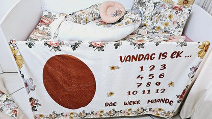 Vintage Boho Floral Milestone Blanket (Afrikaans)