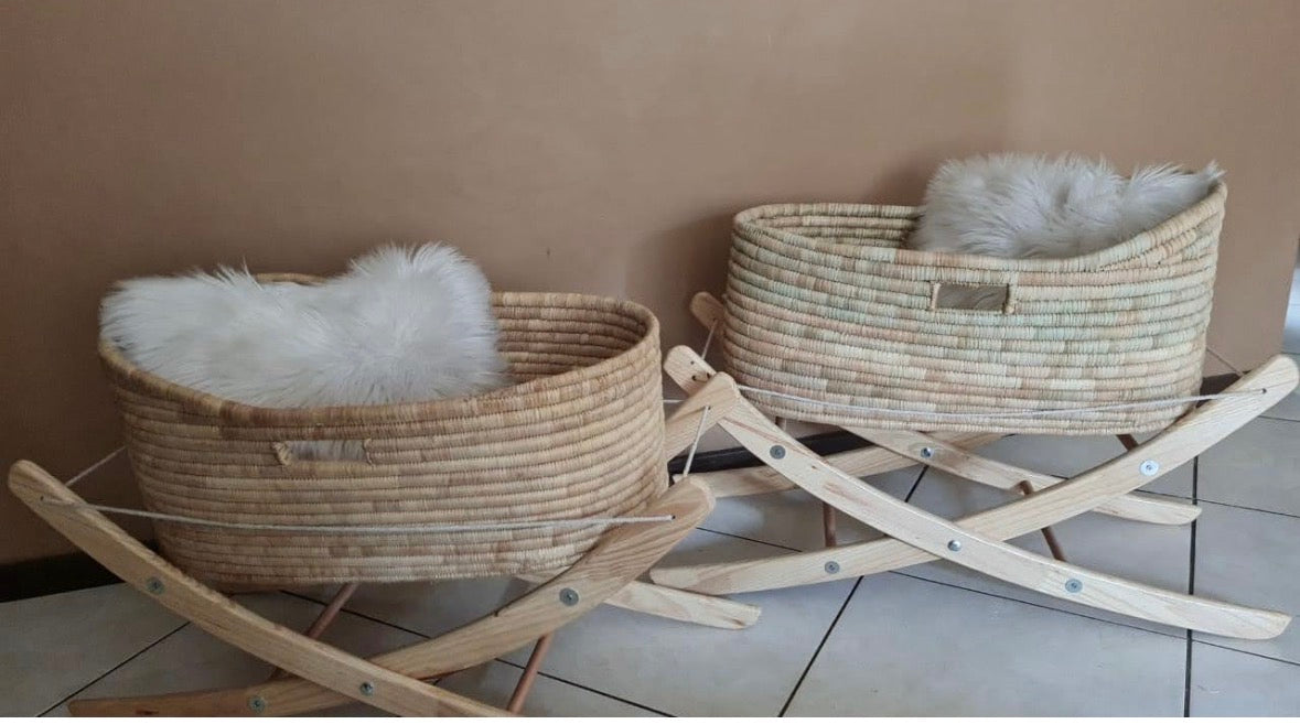 Rattan Moses Basket & Rocking Stand Set