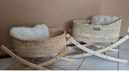 Rattan Moses Basket & Rocking Stand Set