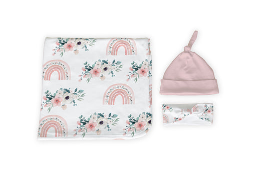 Rainbow Floral Swaddle image 0
