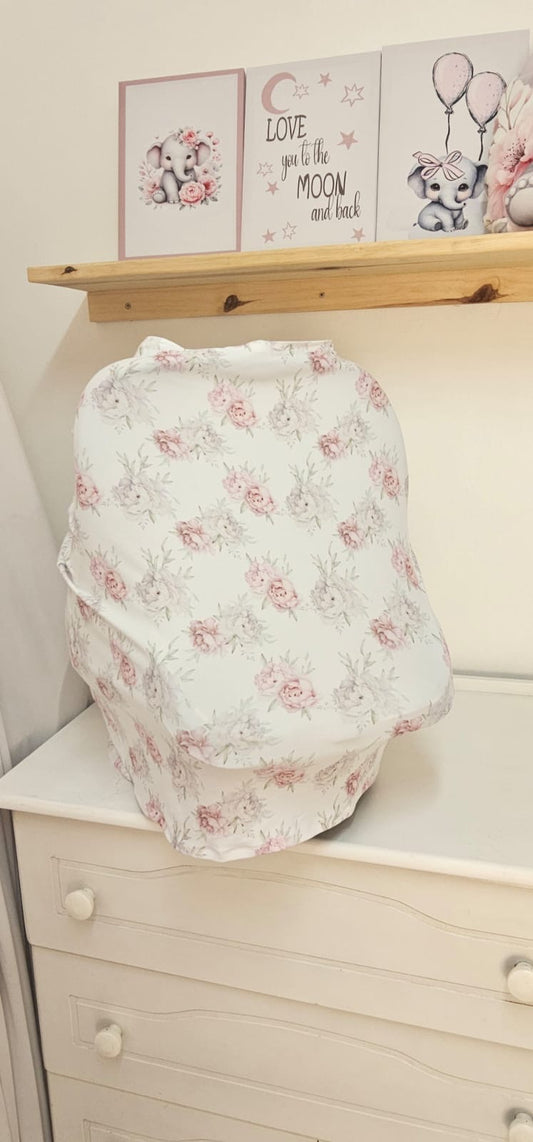 Pink peony Car Chair Cover