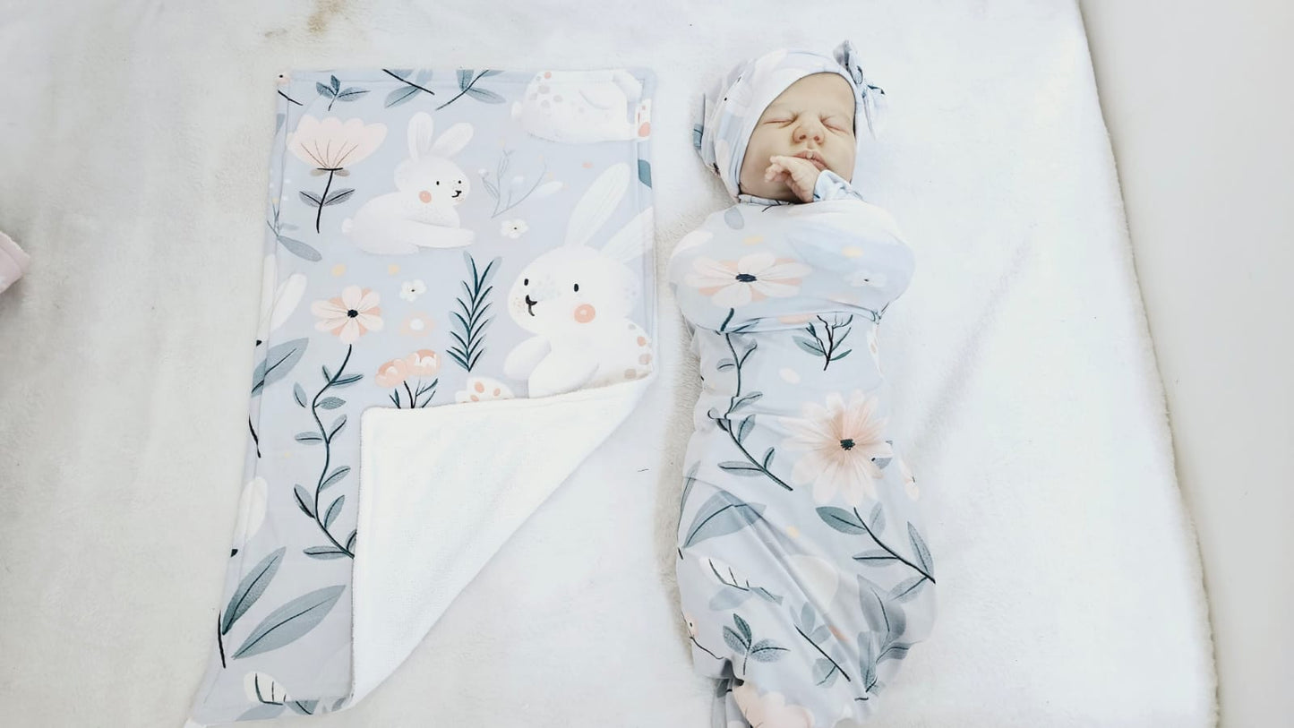 Blue Lily Bunny Swaddle image 1